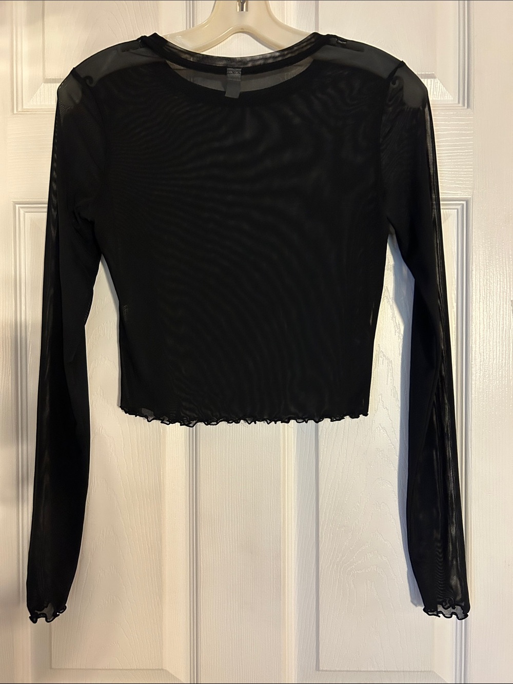 BP Black Sheer Long-Sleeve Top Size XS